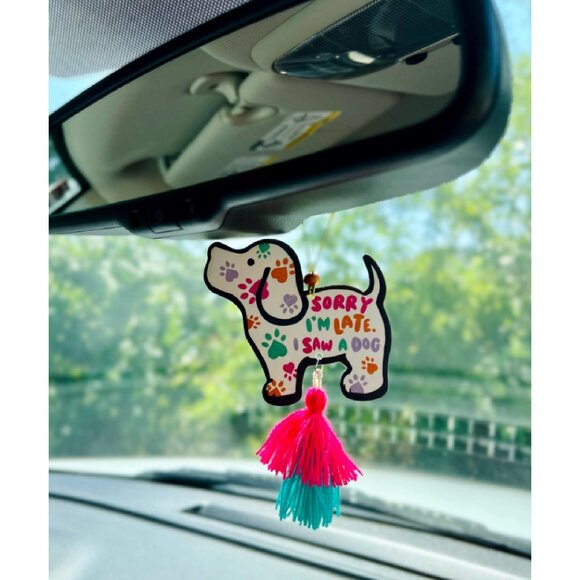 Puppie Love Sorry I’m Late I Saw a Dog Air Freshener (set of 2) NEW Fast Ship - Picture 2 of 4